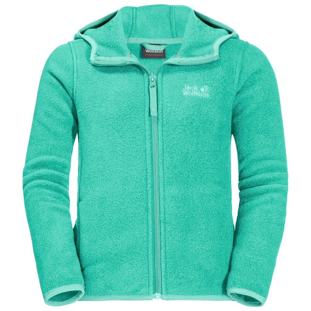 Jack Wolfskin BAKSMALLA HOODED Gyerek Fleece Kabát Zöld - MHIUNL-058